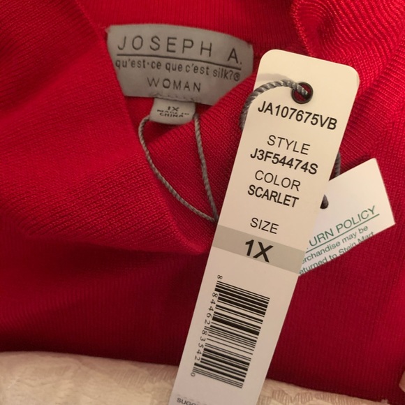 New With Tags JOSEPH A Scarlet red sweater size 1X - Picture 3 of 6